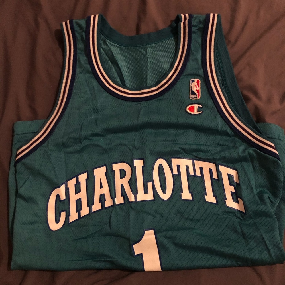 Vintage Charlotte Hornets Bogues  Champion Jersey